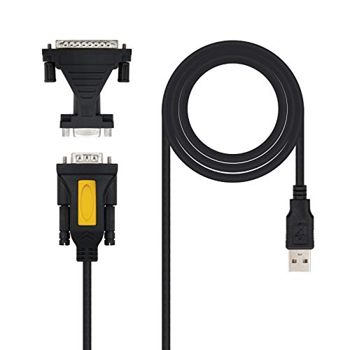 Nanocable 10.03.0002 - USB zu SERIE Druckerkonverter, Typ A/M-RS232 DB9/M DB25/M, männlich-männlich, schwarz, 1.8 mts Nanocable 10.03.0002 - USB zu SERIE Druckerkonverter, Typ A/M-RS232 DB9/M DB25/M, männlich-männlich, schwarz, 1.8 mts von NANOCABLE