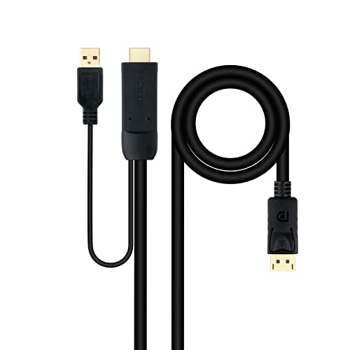 Nanocable 10.15.4352 - HDMI 2.0 zu DisplayPort V1.2 Konverterkabel, Schwarz, 1.8m, Farbe Schwarz Nanocable 10.15.4352 - HDMI 2.0 zu DisplayPort V1.2 Konverterkabel, Schwarz, 1.8m, Farbe Schwarz von NANOCABLE