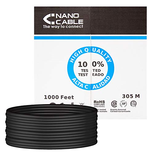 Nanocable 10.20.0304-EXT-BK - Ethernet Netzwerkkabel RJ45 CAT.5E UTP für den Außenbereich, schwarz, 305 mts von NANOCABLE