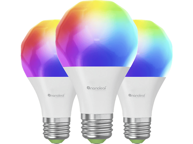 NANOLEAF Essentials Matter Smart Bulb E27 3er Pack Smarte Glühbirne Multicolor, Warmweiß, Tageslichtweiß von NANOLEAF