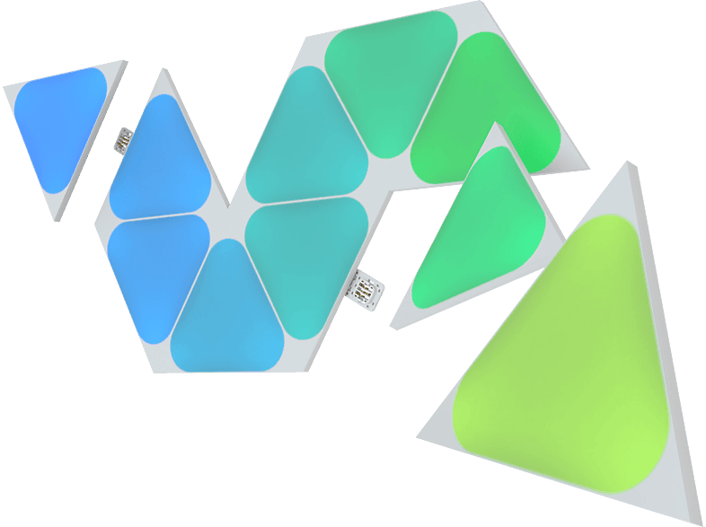 NANOLEAF Shapes Triangles Mini Expansion Pack - 10 Panels Vernetzte Innenbeleuchtung Erweiterung Multicolor/Warmweiß/Tageslichtweiß von NANOLEAF