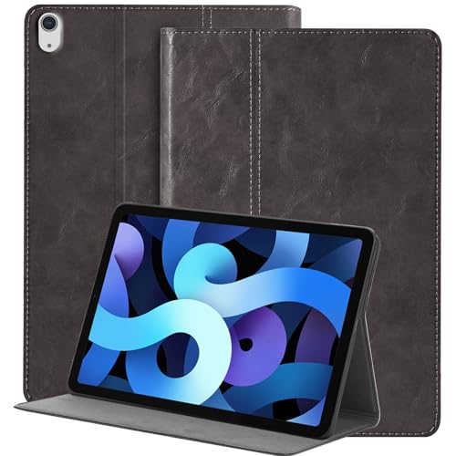 NANRUIL Hülle für Ipad Air 6./7.Gen 11 Zoll M2/M3 2024/2025 und Ipad Air 5./4.Gen 10,9 Zol 2022/2020 Echtes Leder Tablet Schutzhülle Case Cover,Auto Wachen/Schlafen.Grau von NANRUIL