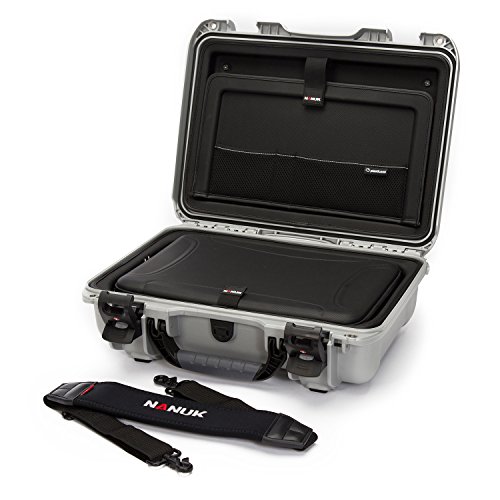 NANUK 923 Wasserdichter Hartschalenkoffer Mit Laptop-Kit, mit Riemen (TSA-Verschlüsse) - Silber von NANUK