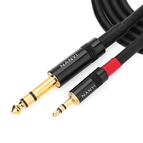 NANYI 3.5 mm (1/8 Zoll) TRS Stecker Aux Audio Kilnkenkabel auf 6.35mm (1/4 Zoll) Klinkenstecker Auxiliary Stereo für iPod, Laptop, Heimkino Gitarre Lautsprecher HiFi Anlage, Schwarz, 10 Meter / 32 Fuß von NANYI