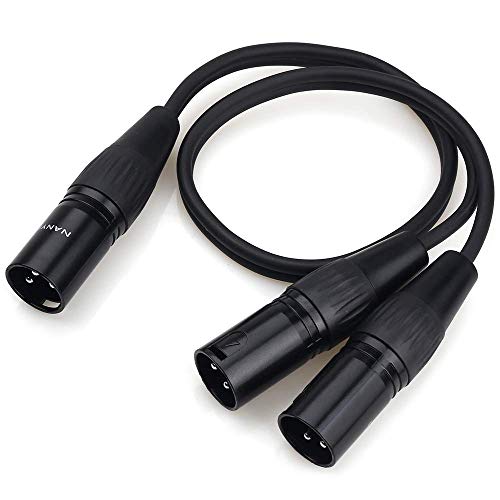 NANYI Mikrofonkabel XLR auf XLR-Patch-Splitterkabel, 3-poliger XLR-Stecker auf 2 Stecker, Mikrofonkabel, DMX-Kabel, Patchkabel mit sauerstofffreiem Kupfer, 0,5 m von NANYI