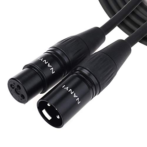 NANYI Mikrofonkabel XLR zu XLR Patchkabel, 3-poliges XLR Stecker zu Buchse Mikrofonkabel DMX Kabel Patchkabel mit sauerstofffreiem Kupfer -3Meters von NANYI