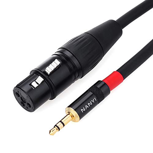 NANYI XLR zu Jack Mikrofonkabel, 3,5 mm (1/8 Zoll) TRS Stereo Stecker auf XLR Buchse Interconnect Audio Mic Kabel, geeignet für iPod, Handy, aktive Lautsprecher, Bühne, DJ, (5 Meter / 16 Fuß) von NANYI