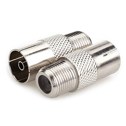 Nanyi TV-Antennenadapter, Buchse auf Stecker, T-/F-Schraubverbinder auf RF-Koaxial-Antennenadapter, vernickelt M-F weiblich-weiblich-2er-Pack von NANYI
