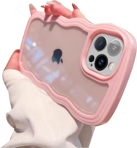 NAOKIFU Schutzhülle für iPhone 11, transparent, niedlich, lockig, gewellt, Rahmenform, stoßfest, weich, für Damen und Mädchen, Rosa NAOKIFU Schutzhülle für iPhone 11, transparent, niedlich, lockig, gewellt, Rahmenform, stoßfest, weich, für Damen und Mädchen, Rosa von NAOKIFU