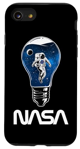 NASA Astronaut in der Glühbirne Weltraum Worm Logo Hülle für iPhone SE (2020) / 7 / 8 von NASA Glühbirne Weltraum Worm Logo