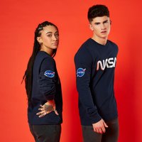 NASA Metallic Logo Unisex Sweatshirt - Navy Blau - L von NASA