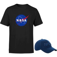 NASA Navy Cap & Nasa T-Shirt Bundle - Damen - L von NASA