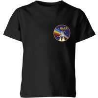 NASA Vintage Rainbow Shuttle Kinder T-Shirt - Schwarz - 7-8 Jahre von NASA