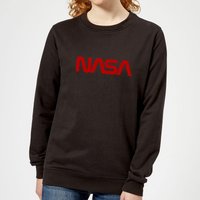 NASA Worm Rot Logotype Damen Sweatshirt - Schwarz - XXL von NASA