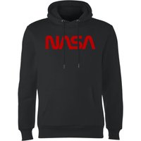 NASA Worm Rot Logotype Hoodie - Schwarz - L von NASA
