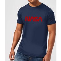 NASA Worm Rot Logotype T-Shirt - Navy Blau - L von NASA