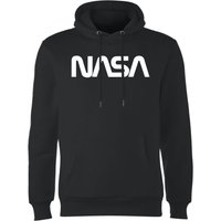 NASA Worm Weiß Logotype Hoodie - Schwarz - XXL von NASA