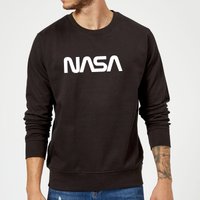 NASA Worm Weiß Logotype Sweatshirt - Schwarz - L von NASA