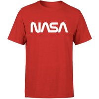 NASA Worm Weiß Logotype T-Shirt - Rot - S von NASA