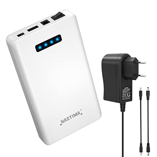 NASTIMA 12V 5200mAh 57,72Wh Lithium-Ionen-Akku Powerbank mit 12V Ausgang 9V DC und 5V USB Dual-Ausgang für LED-Streifen, CCTV-Kameras, Camcorder, Ferngläser usw, mit Ladegerät von NASTIMA