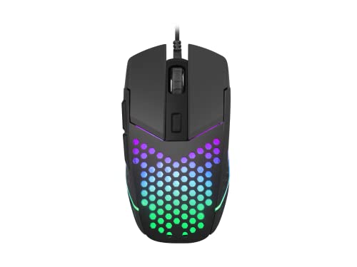 Fury Battler Gaming-Maus, USB, 6400 DPI, 6 Tasten, optisch, RGB-Hintergrundbeleuchtung, leicht, Schwarz von NATEC