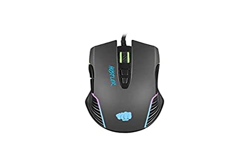 Fury Hustler Gaming-Maus, USB, 6400 DPI, 7 Tasten, Optisch, RGB-Hintergrundbeleuchtung, leicht, mit Speicher, Schwarz von NATEC