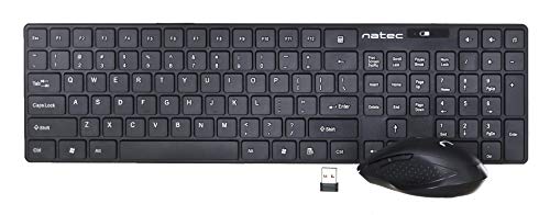 NATEC Keyboard + Mouse Set Membrane Stingray NZB-1440 (USB (Radio 2,4 GHz); (US); Black Color; Optical; 1600 DPI, 800 DPI) von NATEC