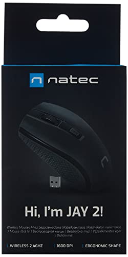 NATEC Maus Jay 2 Wireless 1600DPI Optical Schwarz von NATEC