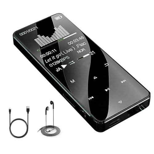 Bluetooth-MP4/MP3-Musik-Player mit FM-Radio für Sport, Laufen, mit 4,6 cm (1,8 Zoll) High-Definition-Farbbildschirm von NATEFEMIN