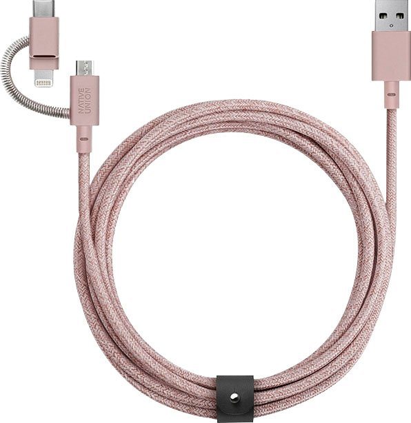 NATIVE UNION Gürtelkabel Universal Smartphone-Kabel, Lightning, USB Typ A, USB-C, Micro-USB (200 cm) von NATIVE UNION