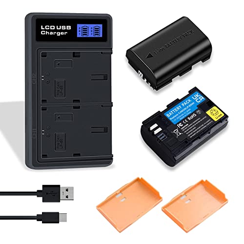 LP-E6NH LP-E6P Akku und Dual Ladegerät für Canon EOS R5 R6 R6 II R7, 5D Mark II III IV, 5DS SR, 6D 6DII 7D 7DII 7D III 70D 80D 90D, 60Da, XC10, XC15 Kamera (2 Akkus) von NATNO