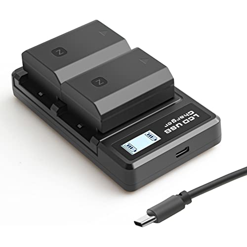 NP-FZ100 Akkus und Smart LED Dual USB Ladegerät für Sony Alpha A7III A7IV A7RIII A7R3 A7R IV A7C A7S,7III 7IV 7RIII 7R3 7R IV 7C 7S α7C, 6700 6600 A6700 A6600 A9 A9R A9S 9 9S 9R Kamera (2 Stück) von NATNO