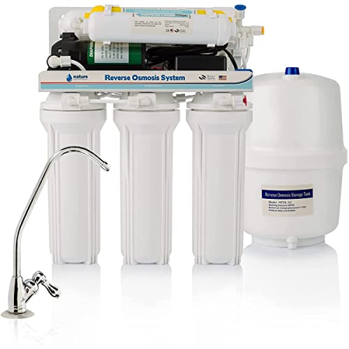 Umkehrosmose-Ausrüstung – 6-stufiges Osmose-Set – 5 l Fassungsvermögen – inklusive 100GPD-Membran, Wassertank, ECO-Pumpe und Filter – Nature Water Professionals von NATURE WATER PROFESSIONALS