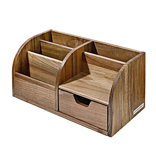 NATUREHOME Massivholz Tisch Organizer hält Ihren Schreibtisch tidy ? mehr Ordnung im Homeoffice und am Arbeitsplatz mit dem Designer Officebutler (Nussbaum-Holz) von NATUREHOME