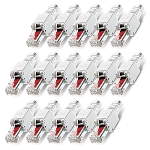 16 Stück Netzwerkstecker werkzeuglos RJ45 CAT6 LAN UTP Kabel Stecker ohne Werkzeug werkzeugfrei CAT5 CAT7 Verlegekabel Patchkabel Netzwerkkabel Toolless Modular Plug Connector Crimpstecker von NAUC