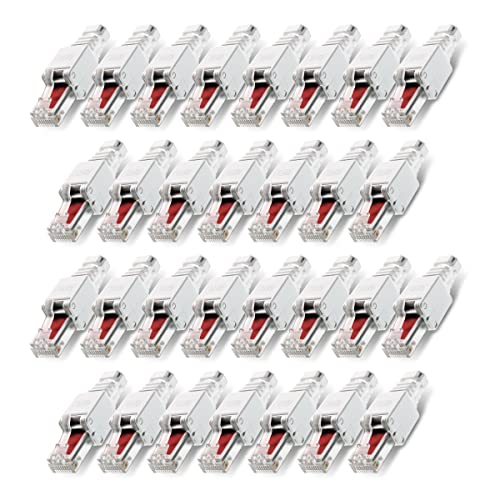 30 Stück Netzwerkstecker werkzeuglos RJ45 CAT6 LAN UTP Kabel Stecker ohne Werkzeug werkzeugfrei CAT5 CAT7 Verlegekabel Patchkabel Netzwerkkabel Toolless Modular Plug Connector Crimpstecker 30 Stück Netzwerkstecker werkzeuglos RJ45 CAT6 LAN UTP Kabel Stecker ohne Werkzeug werkzeugfrei CAT5 CAT7 Verlegekabel Patchkabel Netzwerkkabel Toolless Modular Plug Connector Crimpstecker von NAUC