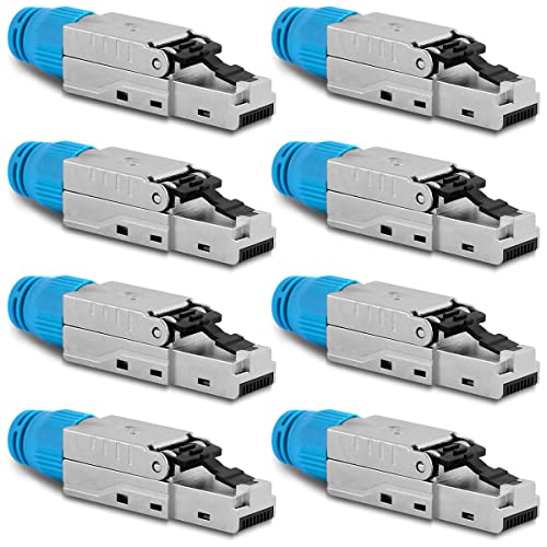 NAUC CAT 8 RJ45 Netzwerkstecker - 8X RJ45 Stecker Steckverbinder - mit Zugentlastung - geschirmt - werkzeuglos - CAT 8 CAT8.1 LAN Netzwerkkabel Stecker NAUC CAT 8 RJ45 Netzwerkstecker - 8X RJ45 Stecker Steckverbinder - mit Zugentlastung - geschirmt - werkzeuglos - CAT 8 CAT8.1 LAN Netzwerkkabel Stecker von NAUC