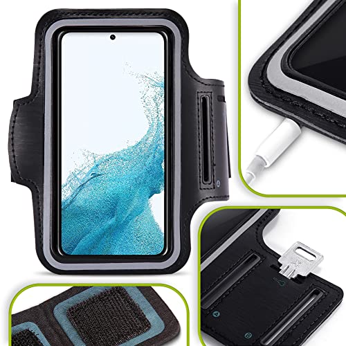 Handy Tasche kompatibel mit Samsung Galaxy S22 Plus/Ultra Schutzhülle Schwarz Jogging Armcase Fitness Case Hülle Sportarmband von NAUC