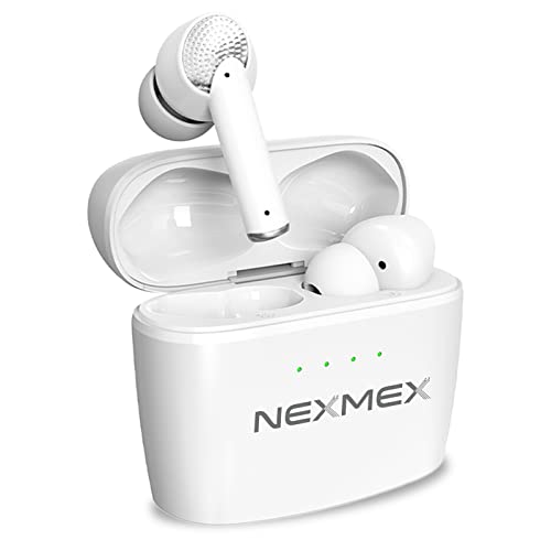 In-Ear Bluetooth 5.2 kabelloser Kopfhörer kompatibel für Samsung Galaxy Serie ANC Ohrhörer Geräuschunterdrückung, Smartphone:Samsung Galaxy J5, Farben:Weiss von NAUC