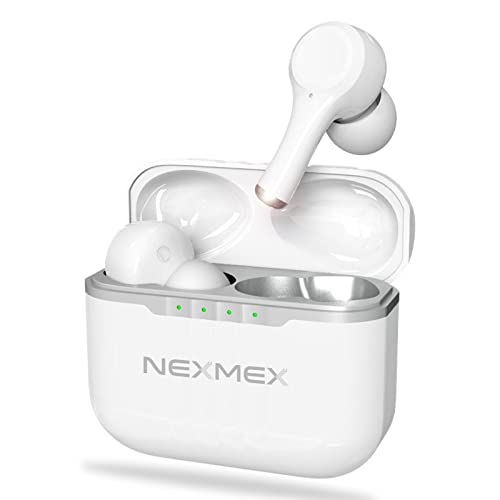 Kopfhörer Headset In-Ear Bluetooth 5.2 kabellos Earbuds kompatibel mit Samsung Galaxy S24 S23 S22 Plus Ultra ANC Noise Cancelling Ohrhörer Geräuschunterdrückung IPX7 Wasserdicht, Farbe:Weiss von NAUC