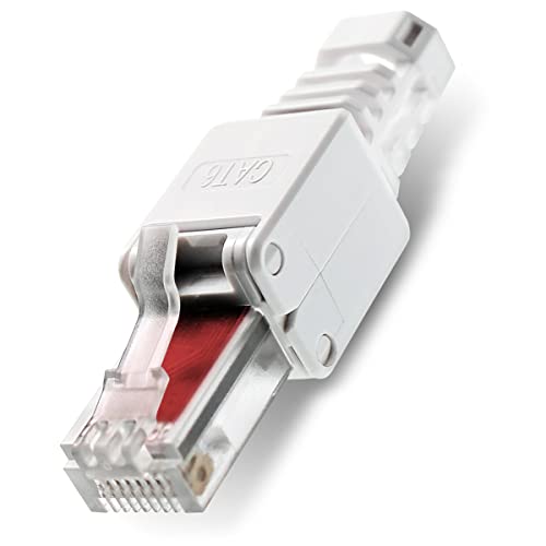 NAUC 1 Stück Netzwerkstecker werkzeuglos RJ45 CAT6 LAN UTP Kabel Stecker ohne Werkzeug werkzeugfrei CAT5 CAT7 Verlegekabel Patchkabel Netzwerkkabel Toolless Modular Plug Connector Crimpstecker von NAUC