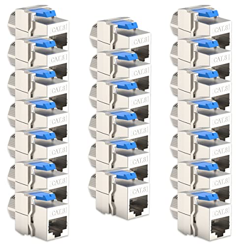 NAUC 20x CAT8 Keystone RJ45 Modul Buchse 2000 MHz 40Gbit vollgeschirmt werkzeuglos Kupplung Netzwerkkabel Einbaubuchse für Verlegekabel Patchpanel Netzwerkdose NAUC 20x CAT8 Keystone RJ45 Modul Buchse 2000 MHz 40Gbit vollgeschirmt werkzeuglos Kupplung Netzwerkkabel Einbaubuchse für Verlegekabel Patchpanel Netzwerkdose von NAUC