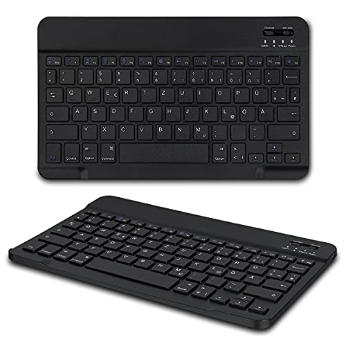 NAUC Bluetooth Wireless Slim Tastatur Keyboard QWERTZ Layout Handy Tablet kabellos von NAUC