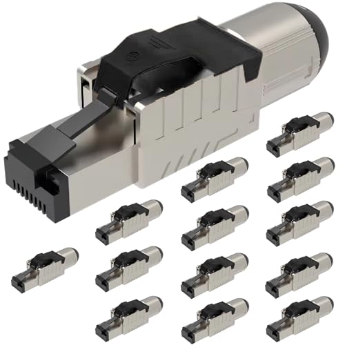 NAUC Cat 8 Cat 8.1 RJ45 Netzwerkstecker - 14x RJ45 Stecker Steckverbinder - mit Zugentlastung Blau - geschirmt - werkzeuglos - Cat 8 Cat8 LAN Netzwerkkabel Stecker NAUC Cat 8 Cat 8.1 RJ45 Netzwerkstecker - 14x RJ45 Stecker Steckverbinder - mit Zugentlastung Blau - geschirmt - werkzeuglos - Cat 8 Cat8 LAN Netzwerkkabel Stecker von NAUC