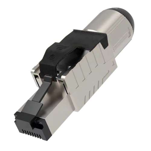 NAUC Cat 8 Cat 8.1 RJ45 Netzwerkstecker - 1x RJ45 Stecker Steckverbinder - mit Zugentlastung Schwarz - geschirmt - werkzeuglos - Cat 8 Cat8 LAN Netzwerkkabel Stecker von NAUC
