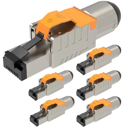 NAUC Cat 8 Cat 8.1 RJ45 Netzwerkstecker - 6X RJ45 Stecker Steckverbinder - mit Zugentlastung Orange - geschirmt - werkzeuglos - Cat 8 Cat8 LAN Netzwerkkabel Stecker NAUC Cat 8 Cat 8.1 RJ45 Netzwerkstecker - 6X RJ45 Stecker Steckverbinder - mit Zugentlastung Orange - geschirmt - werkzeuglos - Cat 8 Cat8 LAN Netzwerkkabel Stecker von NAUC