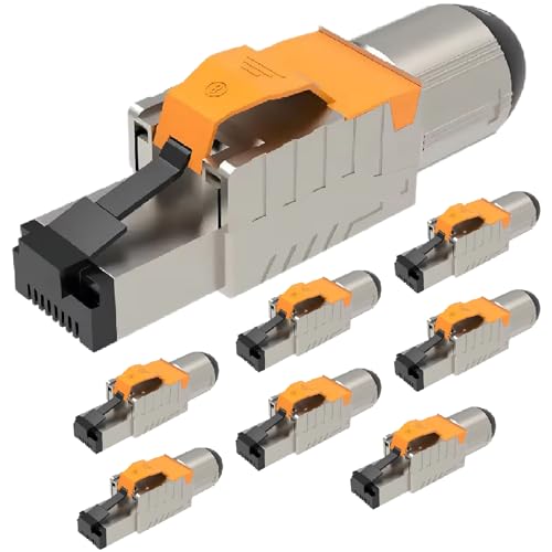 NAUC Cat 8 Cat 8.1 RJ45 Netzwerkstecker - 8X RJ45 Stecker Steckverbinder - mit Zugentlastung Orange - geschirmt - werkzeuglos - Cat 8 Cat8 LAN Netzwerkkabel Stecker NAUC Cat 8 Cat 8.1 RJ45 Netzwerkstecker - 8X RJ45 Stecker Steckverbinder - mit Zugentlastung Orange - geschirmt - werkzeuglos - Cat 8 Cat8 LAN Netzwerkkabel Stecker von NAUC