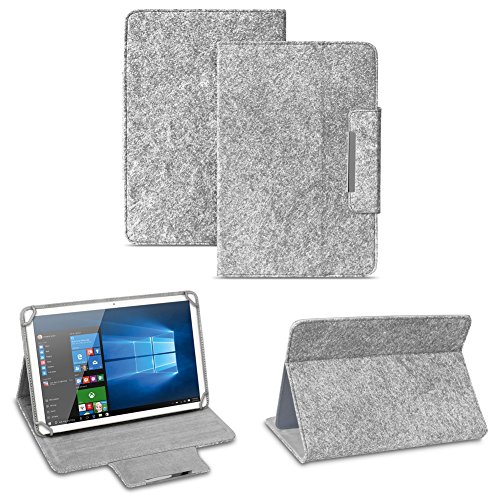 NAUC Filz Hülle kompatibel für Medion Lifetab E10530 Tablet umweltfreundlichem Filz praktischer Standfunktion Schutztasche Stand Tasche Cover Case, Farben:Hell Grau von NAUC