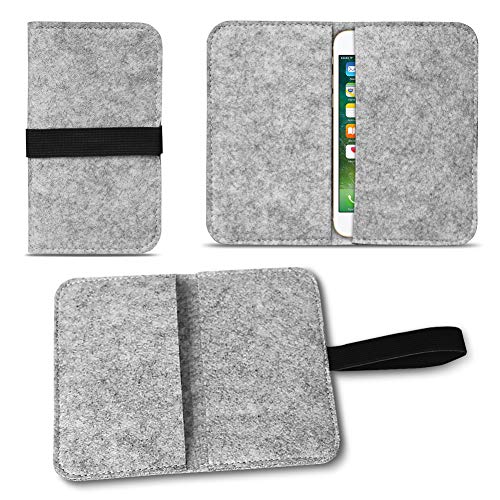 NAUC Filz Hülle kompatibel mit Apple iPhone SE 2022 2020 5 5S 5C Smartphones Cover Tasche Case Flip Filztasche mit Kartenfach Straffen Gummiband, Farben:Hell Grau NAUC Filz Hülle kompatibel mit Apple iPhone SE 2022 2020 5 5S 5C Smartphones Cover Tasche Case Flip Filztasche mit Kartenfach Straffen Gummiband, Farben:Hell Grau von NAUC