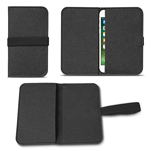NAUC Filz Hülle kompatibel mit Apple iPhone SE 2022 2020 5 5S 5C Smartphones Cover Tasche Case Flip Filztasche mit Kartenfach Straffen Gummiband, Farben:Schwarz NAUC Filz Hülle kompatibel mit Apple iPhone SE 2022 2020 5 5S 5C Smartphones Cover Tasche Case Flip Filztasche mit Kartenfach Straffen Gummiband, Farben:Schwarz von NAUC